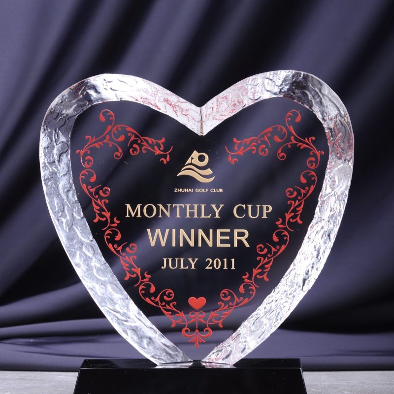 Heart-Shaped Crystal Trophy